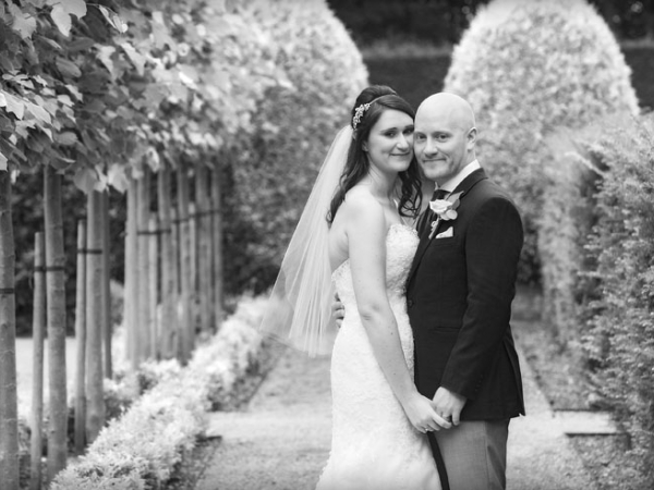 bride and groom outdoors, staffordshire wedding photographer, alrewas hayes weddings