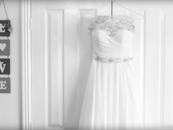 wedding dress hanging, staffordshire wedding photographer, heath house weddings