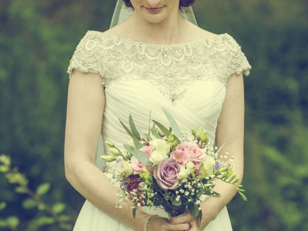 bride with her bouquet, staffordshire wedding photographer, heath house weddings