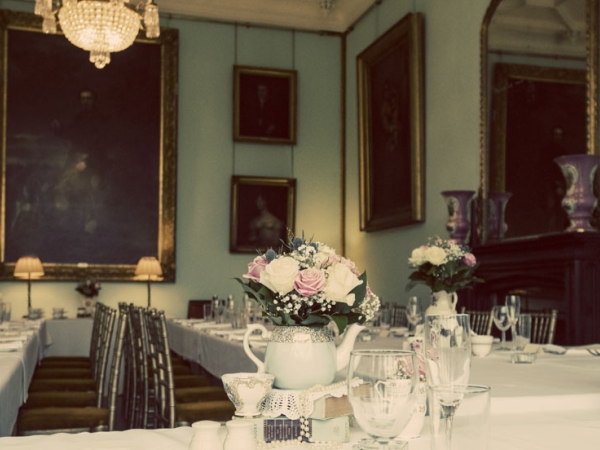 vintage tea pot decor, staffordshire wedding photographer, heath house weddings