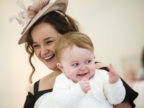 young child and mother guests, cheshire wedding photographer