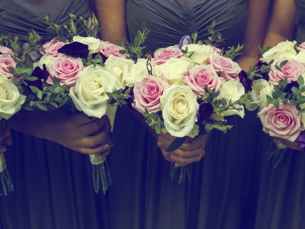 bridesmaids bouquets, staffordshire wedding photographer, hoar cross hall weddings