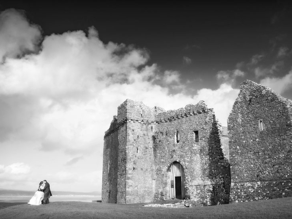 weobley castle, bride and groom, wedding photographer in wales