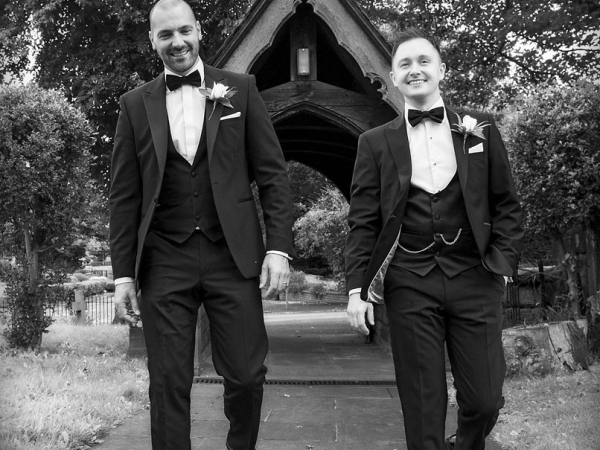 groom and best man black and white, cheshire wedding photographer, statham lodge hotel