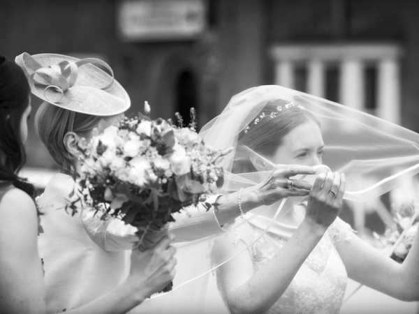 black and white bride veil, warwickshire wedding photographer, Ansty Hall